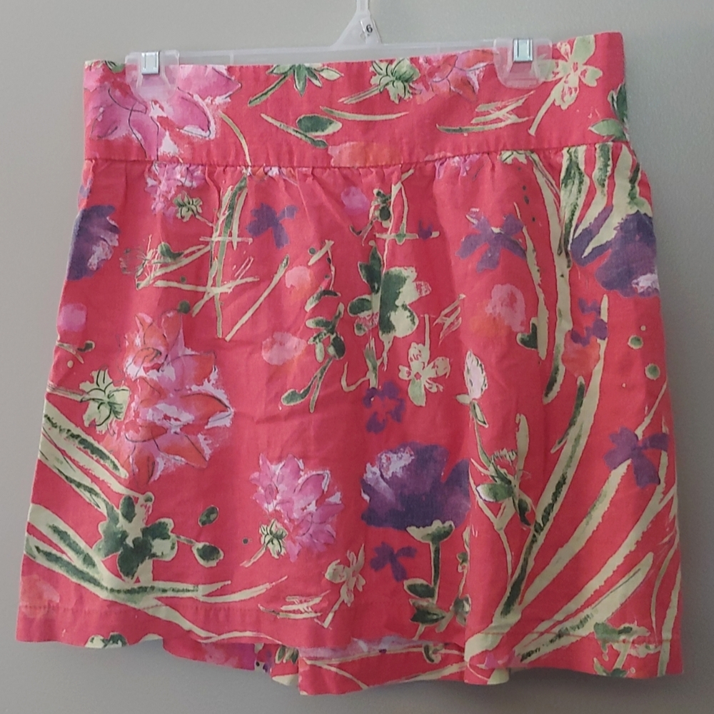 Pink floral skirt